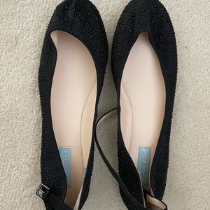 Black Betsey Johnson beaded ballet flats